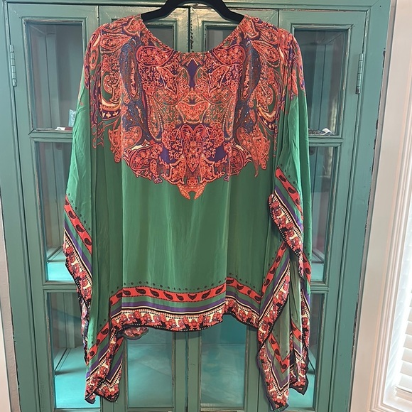 Sundance Sunrise Paisley Kaftan Top EUC - Picture 5 of 6